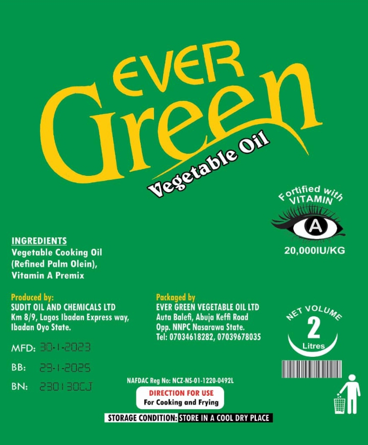Packaging of Vegetable oil